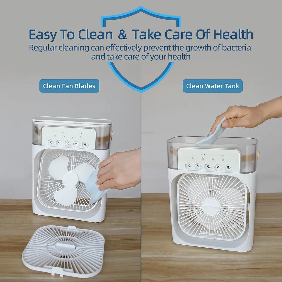 Humidifier Cooling Fan, Personal Evaporative Air Cooler Fan, Mini Air Freshner Cooling Fan, Water Mist Humidification Fan, 3 In 1 Portable Fan Air Conditioner, Desktop Electric Fan Air Cooler, 7 Colors LED Light Humidifier, USB Powered Mini AC Humidifier Cooling Fan, Personal Evaporative Air Cooler Fan, Mini Air Freshner Cooling Fan, Water Mist Humidification Fan, 3 In 1 Portable Fan Air Conditioner, Desktop Electric Fan Air Cooler, 7 Colors LED Light Humidifier, USB Powered Mini AC